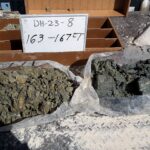 Green claystone to black claystone contact